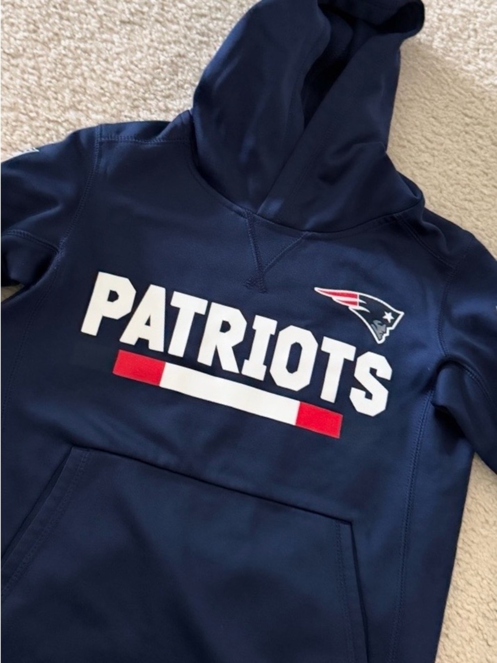Nike New England Patriots Therma-FIT Hoodie Youth Small 8 NFL On Field